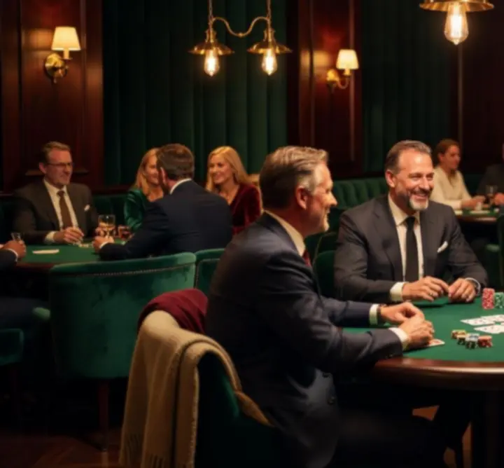Gasten genieten van een sociale avond met poker en drinks bij Knit Vibe NL.