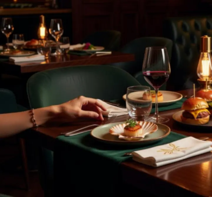 Avondgerecht en sharing plates op een sfeervol gedekte tafel bij Knit Vibe NL.